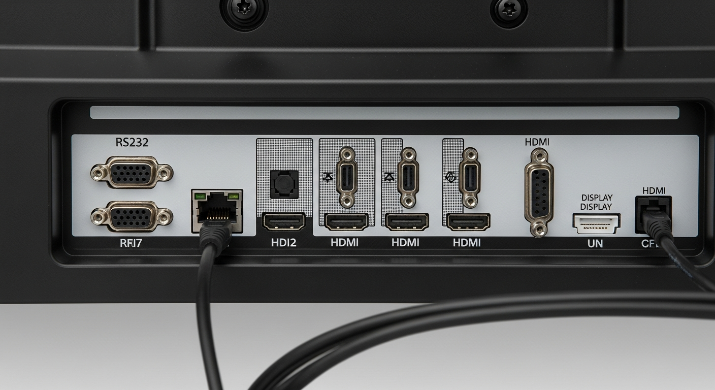 Samsung QM serisi profesyonel monitor — duvar montaj detayı
