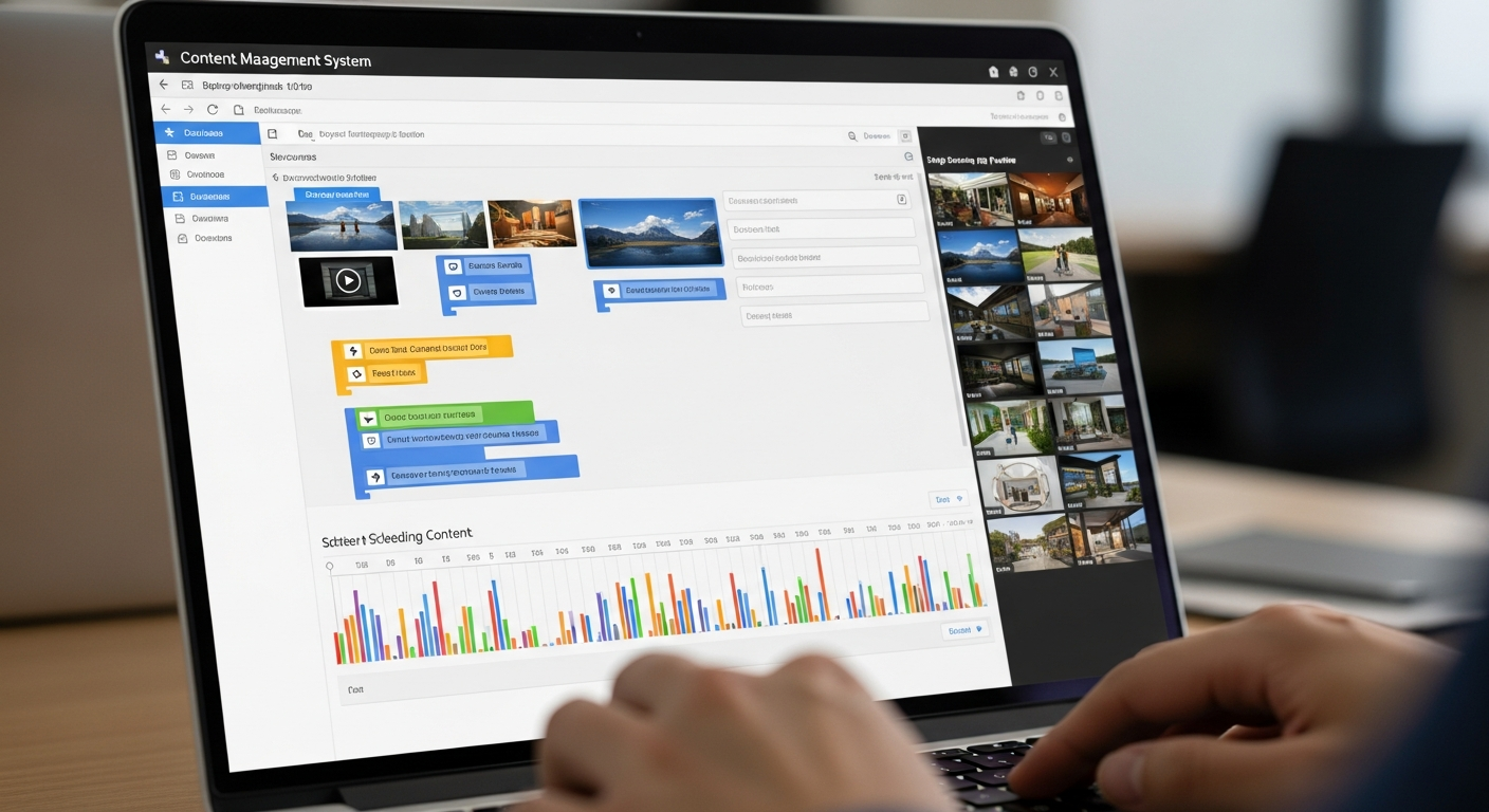 CMS dashboard ekran görüntüsü — birden fazla şube canlı preview
