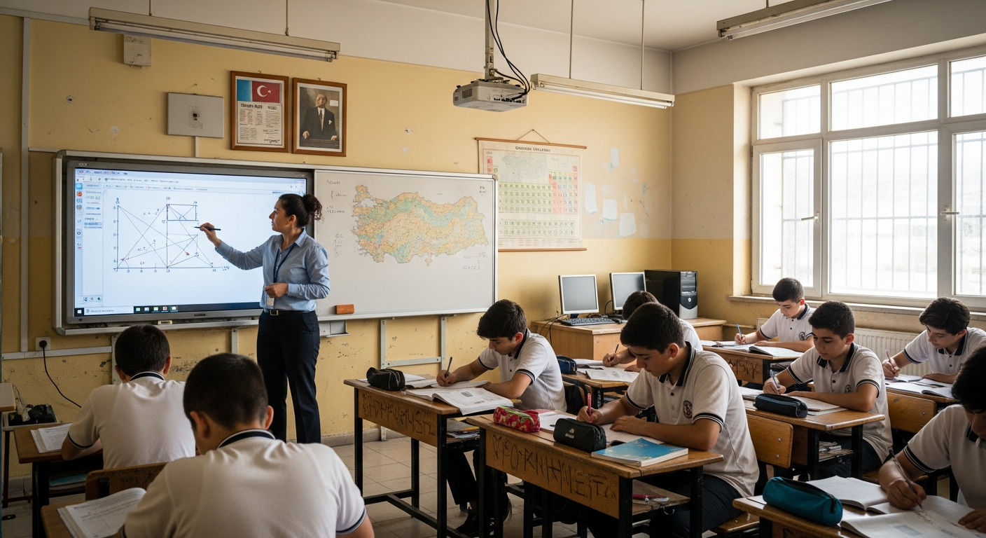 Devlet lise sınıfı — Fatih Projesi tahtası ile ders