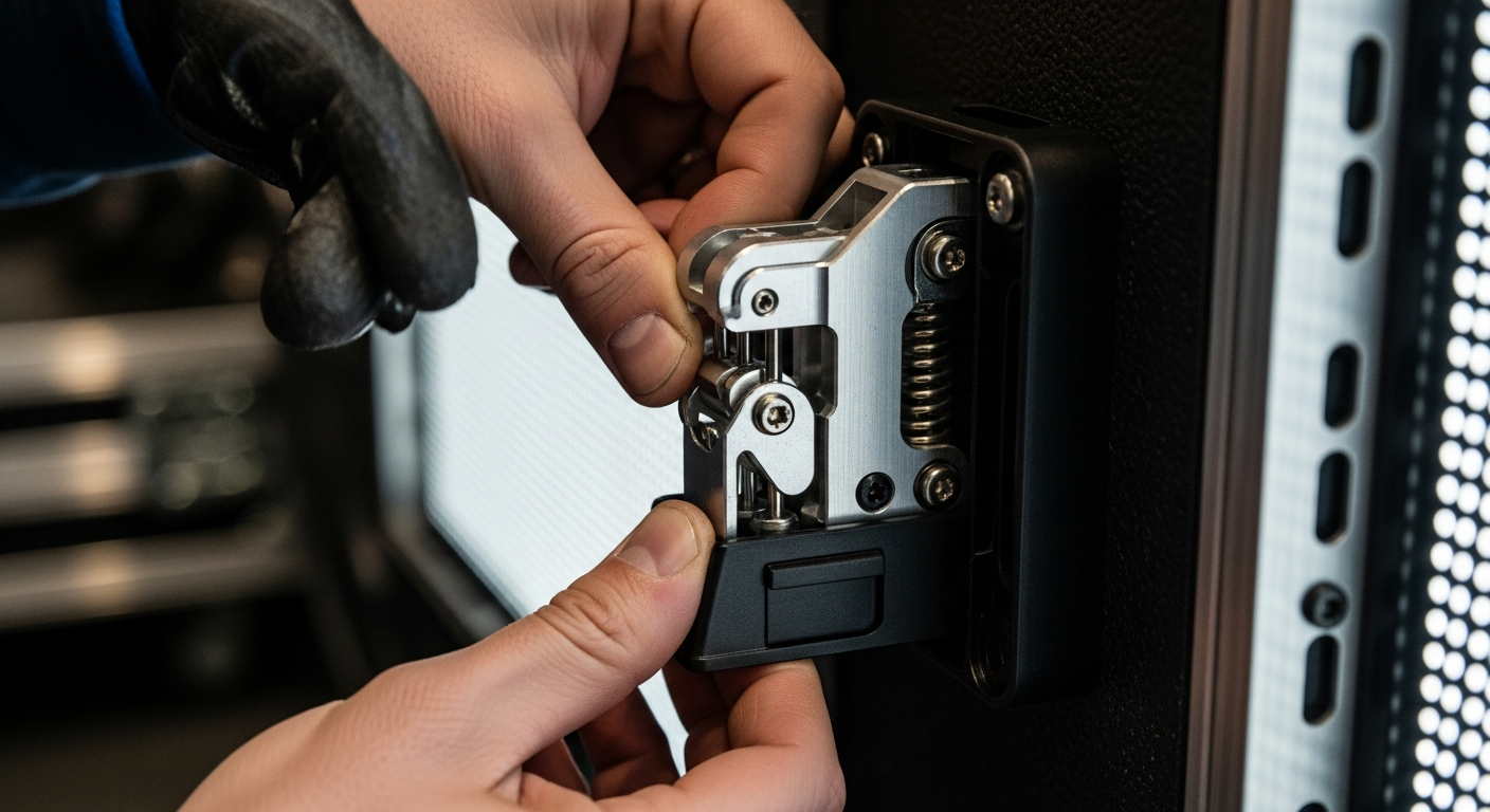 Modüler LED kabin cam-lock kilit sistemi yakın çekim