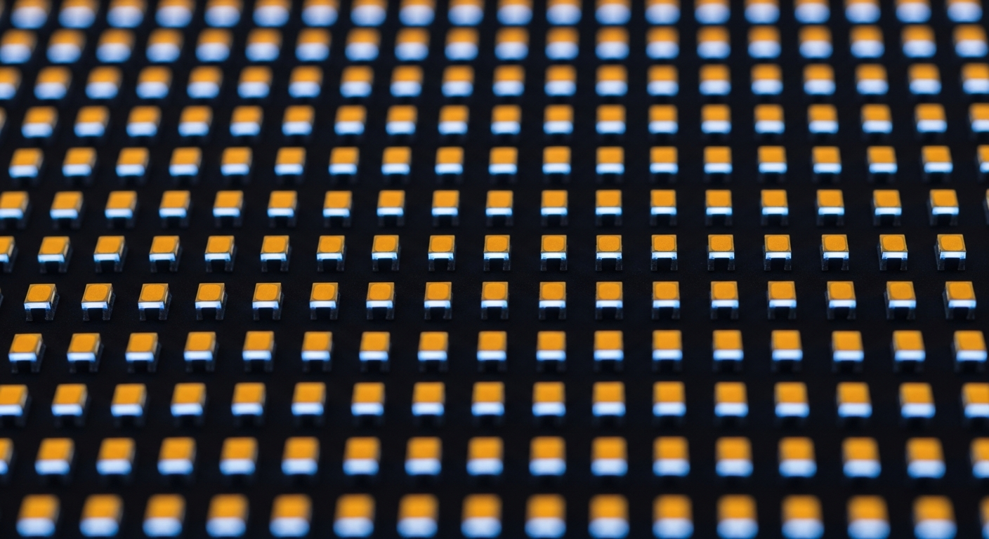 LED panel kabin içi yakın çekim; SMD diyot dizimi ve maska detayı