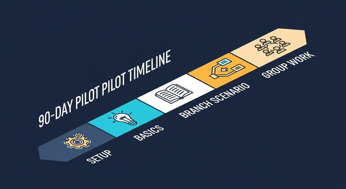 90 günlük pilot sürecin görsel zaman çizelgesi diyagramı